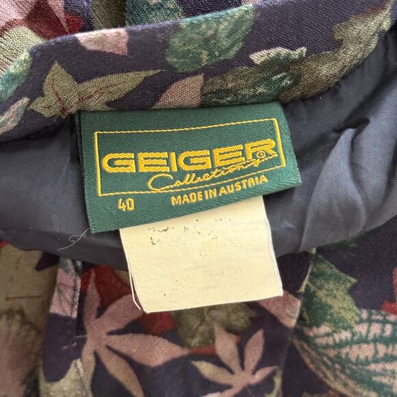 Vintage Geiger Collections Floral Lined Pleated Full Midi Skirt w/ Pockets-30" - Picture 7 of 7